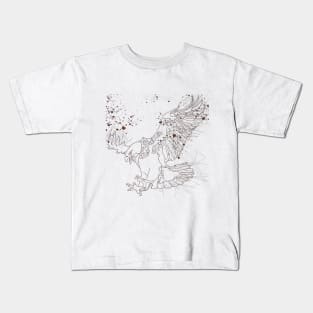 Lord of the Sky Dark Eagle Design Line Drawing Kids T-Shirt